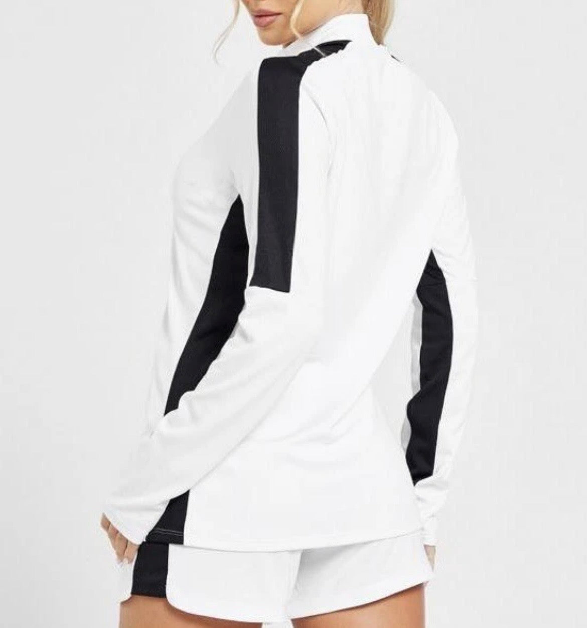 NIKE Academy 1/4 Zip Top Shirt Womens Long Sleeve White Dri-FIT Tech New