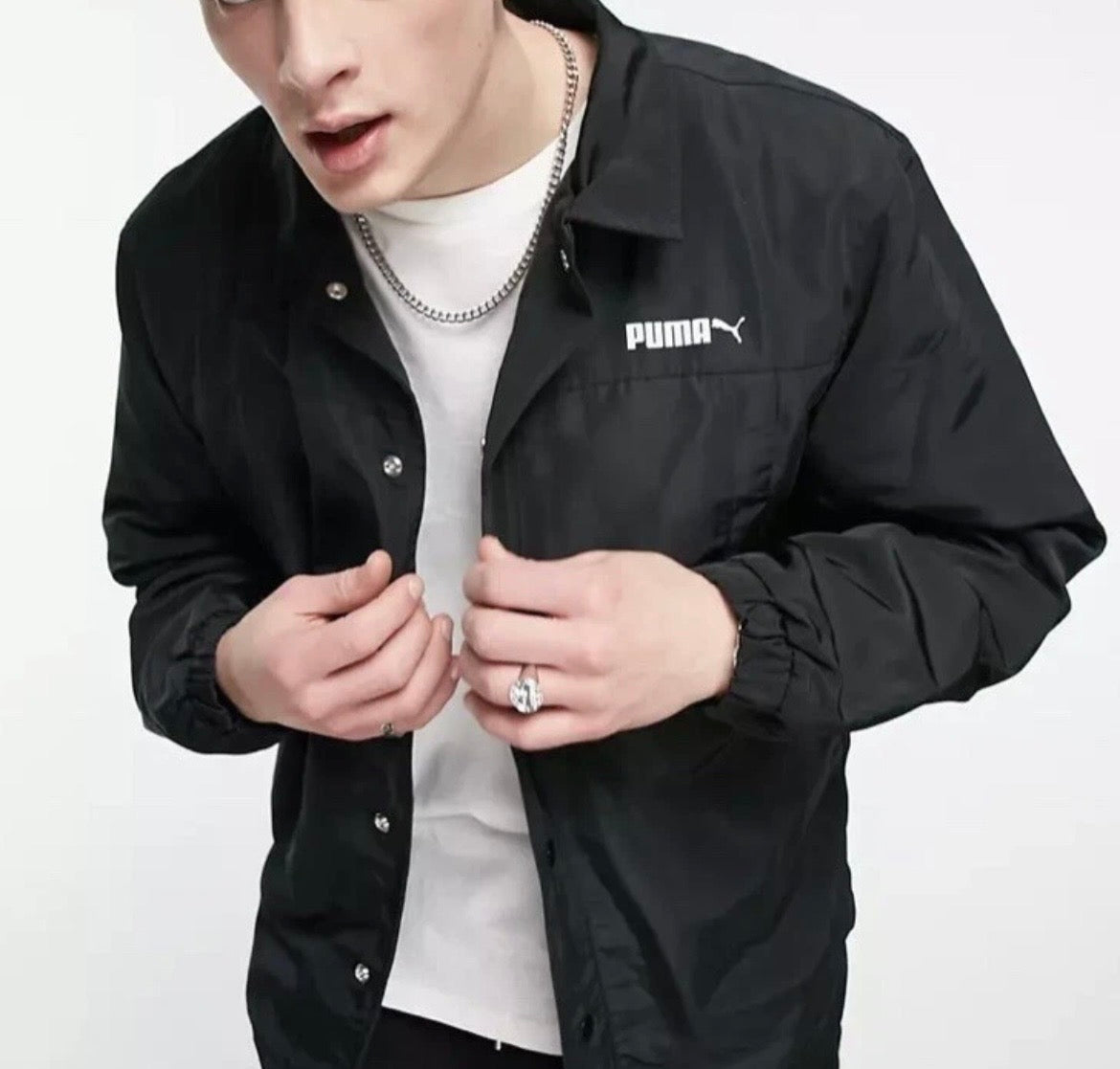 PUMA Coach Jacket Mens Black - Medium