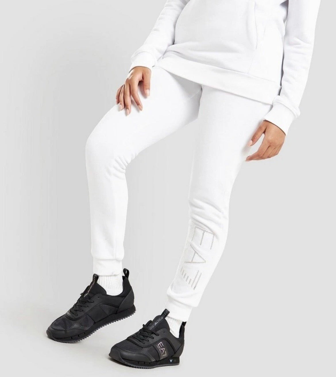 Emporio Armani EA7 Diamante Track Pants Womens White