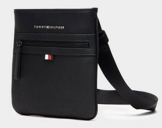 Tommy Hilfiger Essential Cross Body Bag Black PU Leather