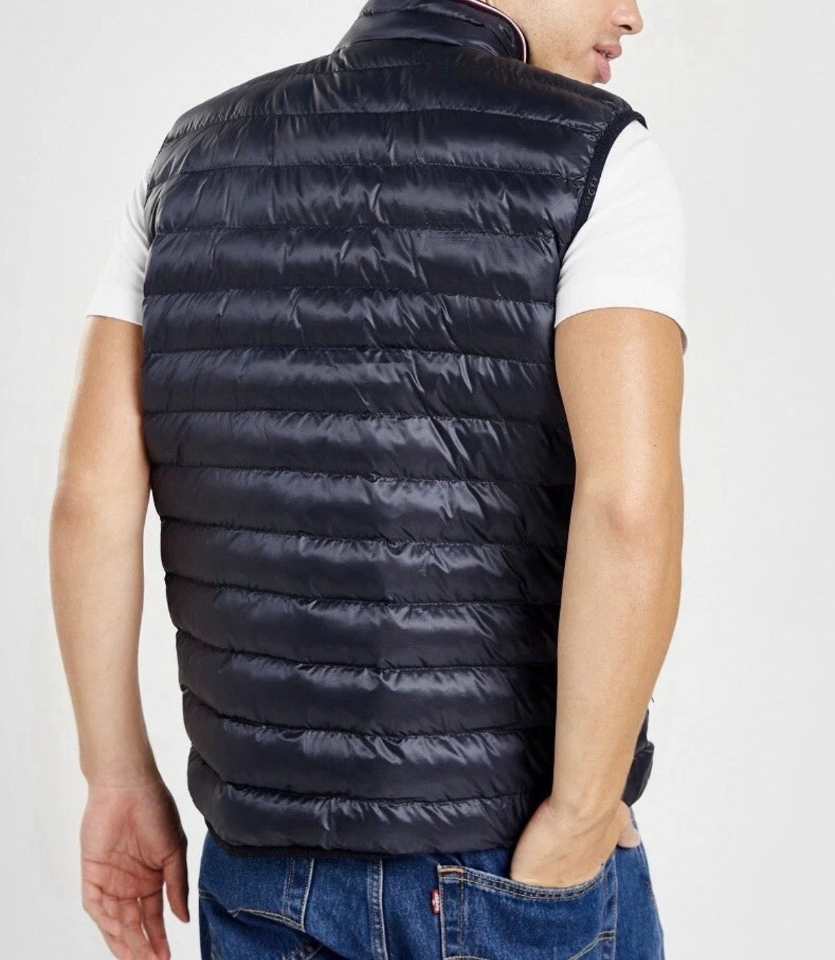 Tommy Hilfiger Padded Vest Puffer Mens Dark Blue Packable Quilted XXL