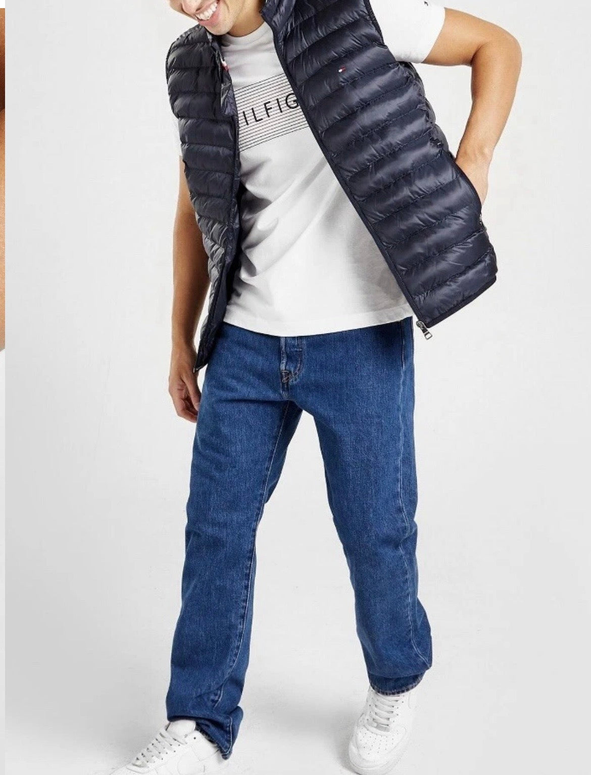 Tommy Hilfiger Padded Vest Puffer Mens Dark Blue Packable Quilted XXL