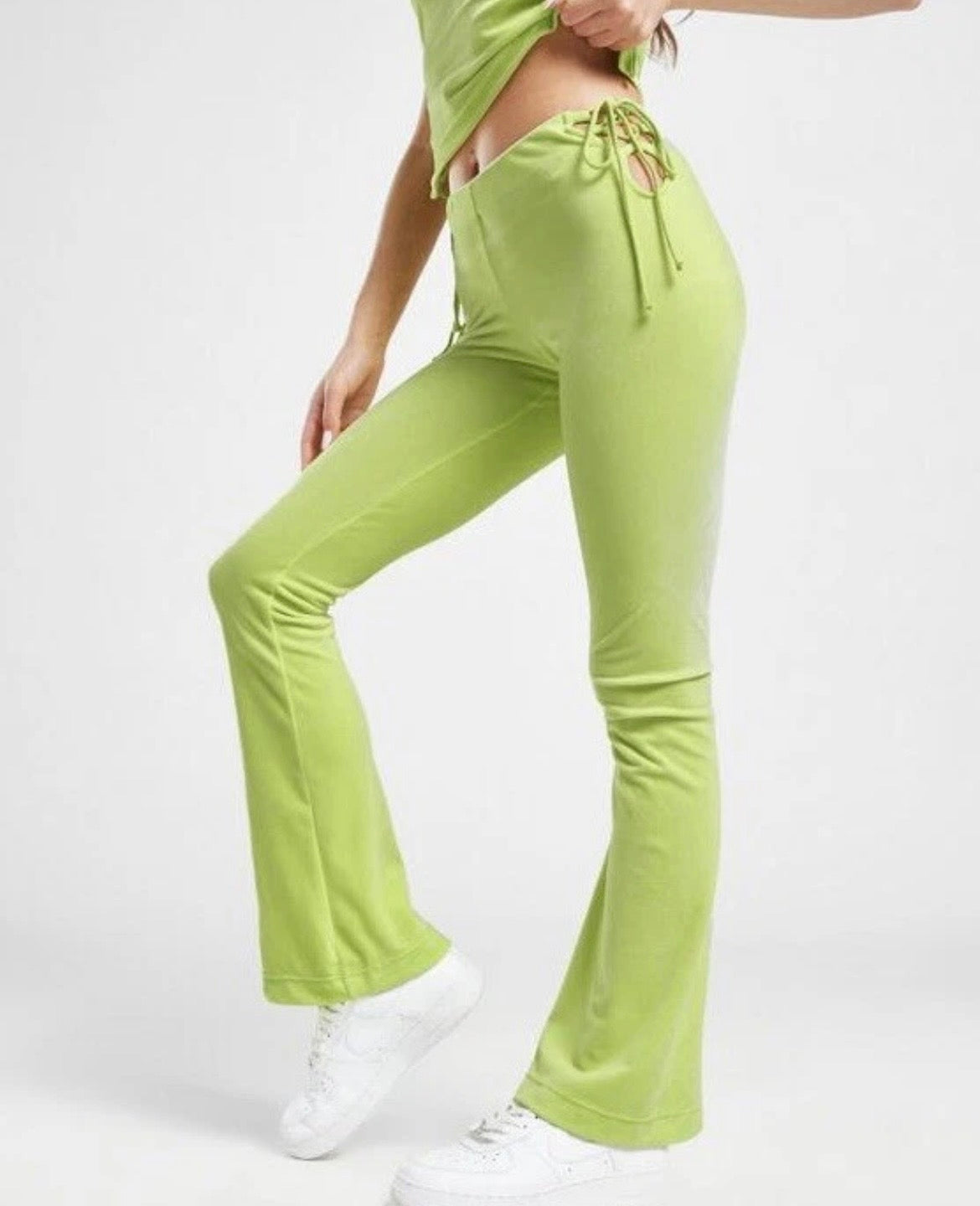 JUICY COUTURE Diamante Velour Lattice Pants Trackies Womens Medium