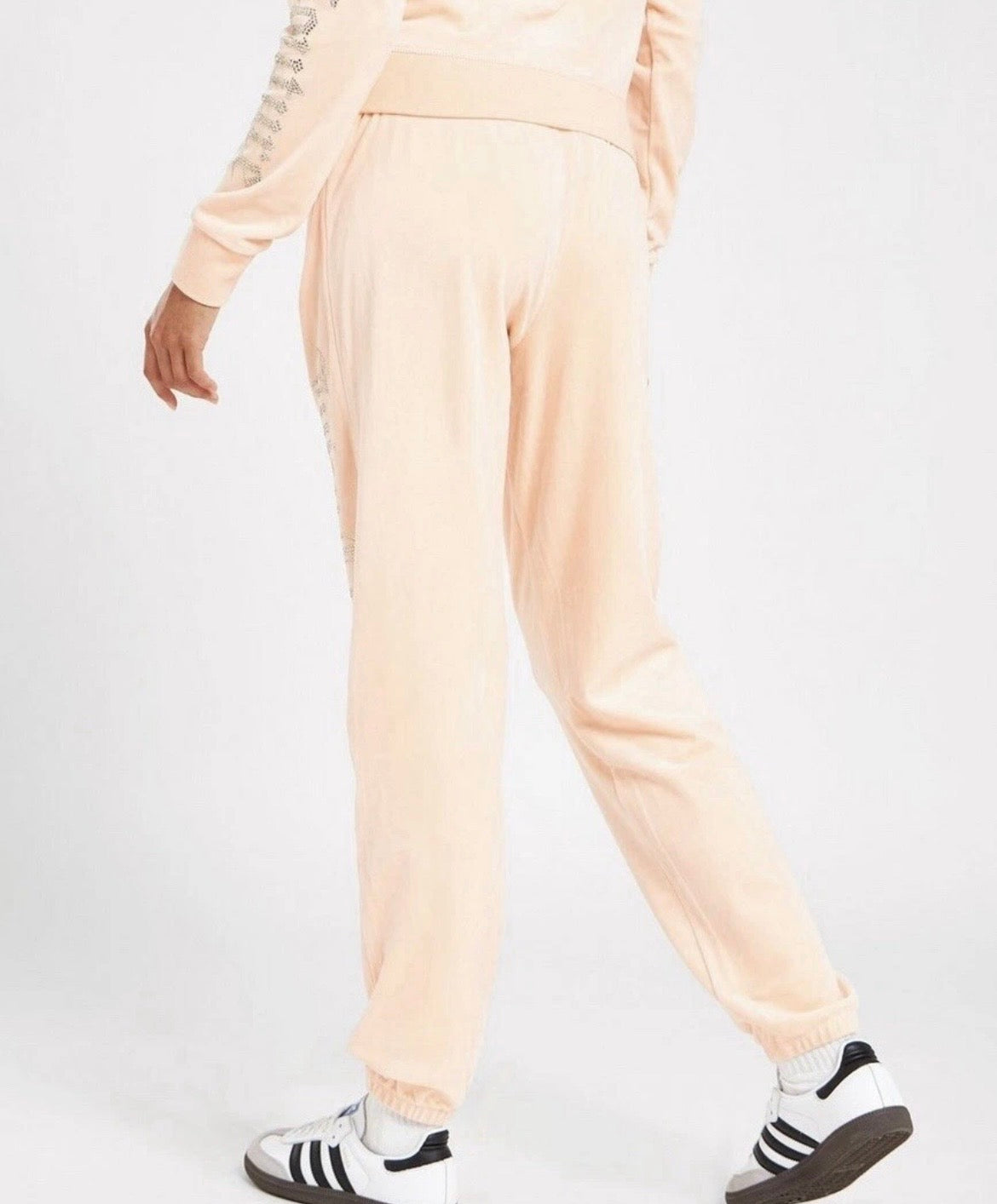 JUICY COUTURE Diamante Velour Track Pants Trackies Womens Orange XL
