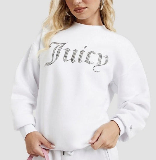 JUICY COUTURE Diamante Sweater Jumper White Womens Sweater