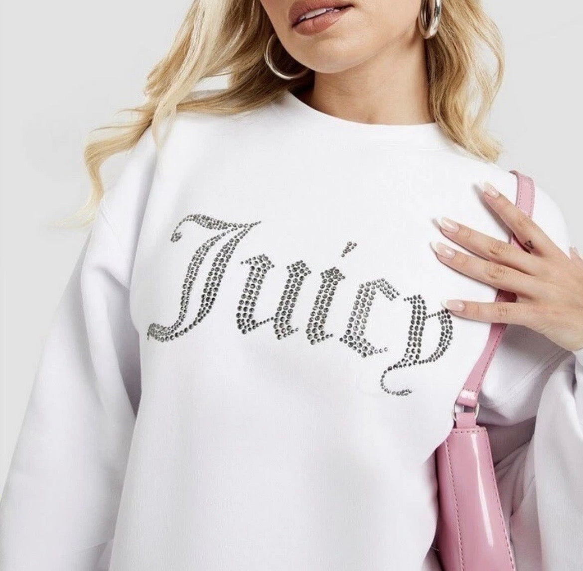 JUICY COUTURE Diamante Sweater Jumper White Womens Sweater