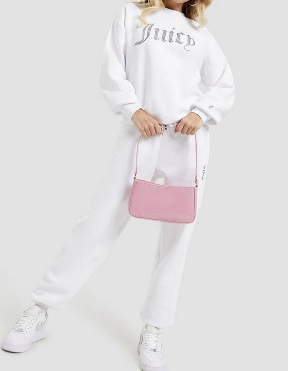 JUICY COUTURE Diamante Sweater Jumper White Womens Sweater