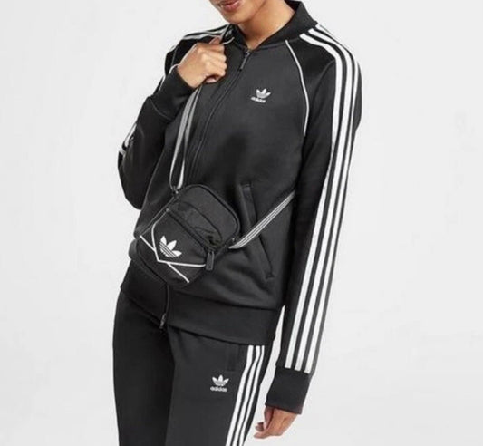 Adidas Originals SST Track Jacket Top Black Full Zip Womens Adicolor