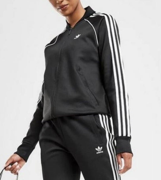Adidas Originals SST Track Jacket Top Black Full Zip Womens Adicolor